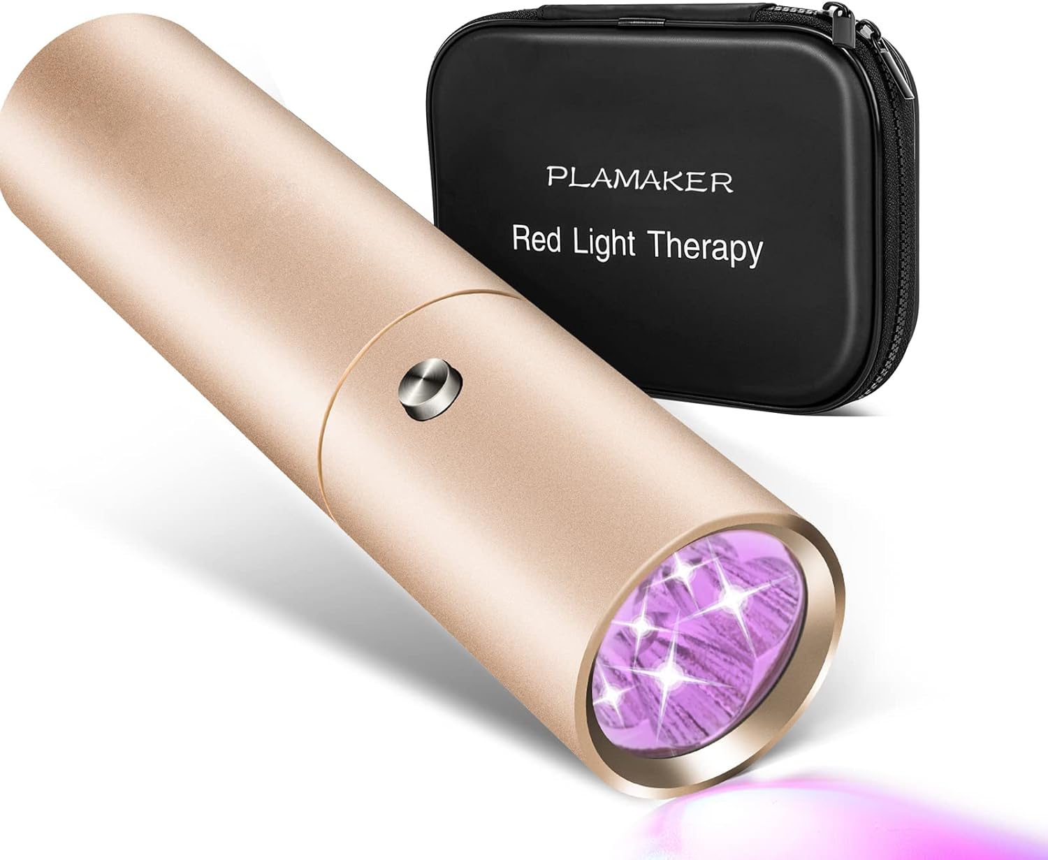 PLAMAKER Red Light Therapy Device for Body Face, 5-in-1 LEDs Near Infrared High Effective Home Photodynamic Treatment Physical Therapist Torch Pen Pulse Mode Medical Joint Arthritic Pain Relief- Gold