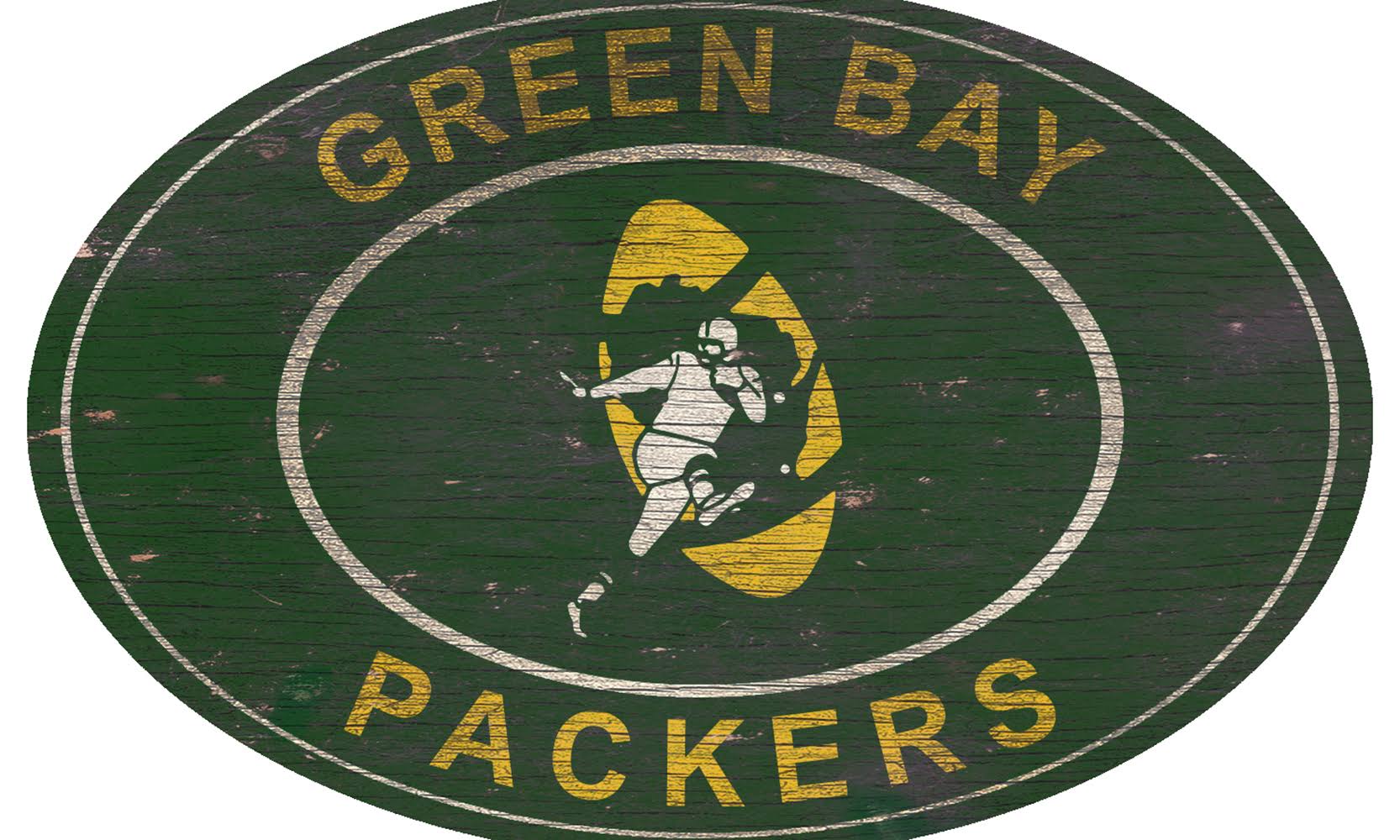 Green Bay Packers 46x22 Heritage Logo Oval Sign