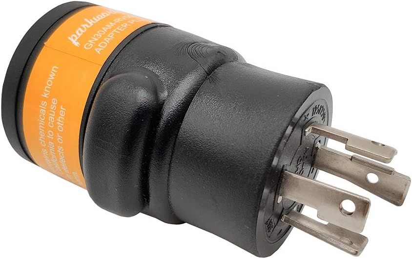Parkworld 691944 Power Adapter 4-Prong Generator 30A Locking L14-30P Male to RV/EV 50 AMP 14-50R Female (Black)