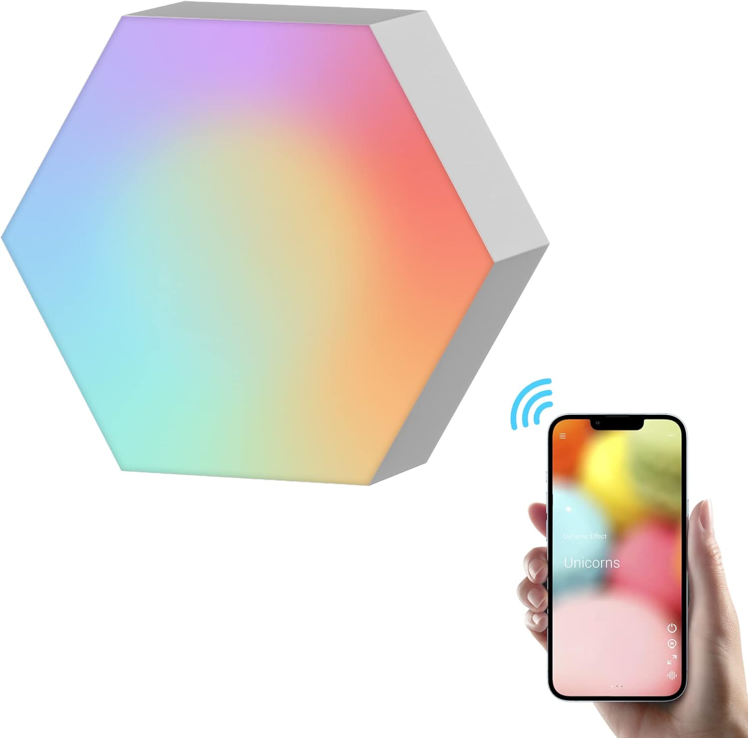 Yescom APP Control 11 Pack Smart LED Light Panels Hexagon Smarter Kit DIY Music Sync 16 Million Colors Work with Alexa Google for Gaming Streaming Decor