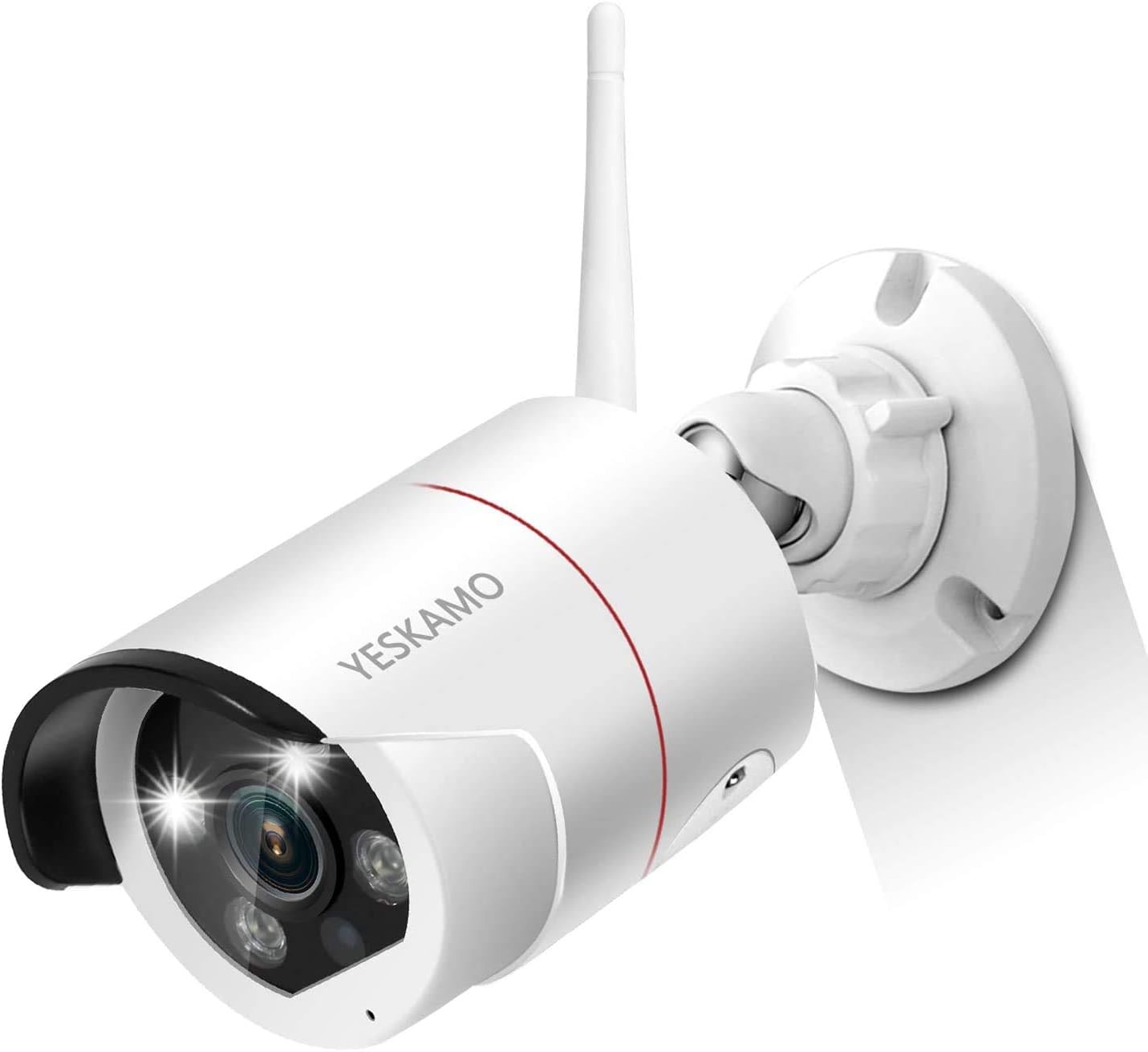 Add-on Floodlight Security Camera for YESKAMO NVR, Ultra-HD 3MP IP Camera for 8CH NVR System Expandable with Power Adapter Pack of 2