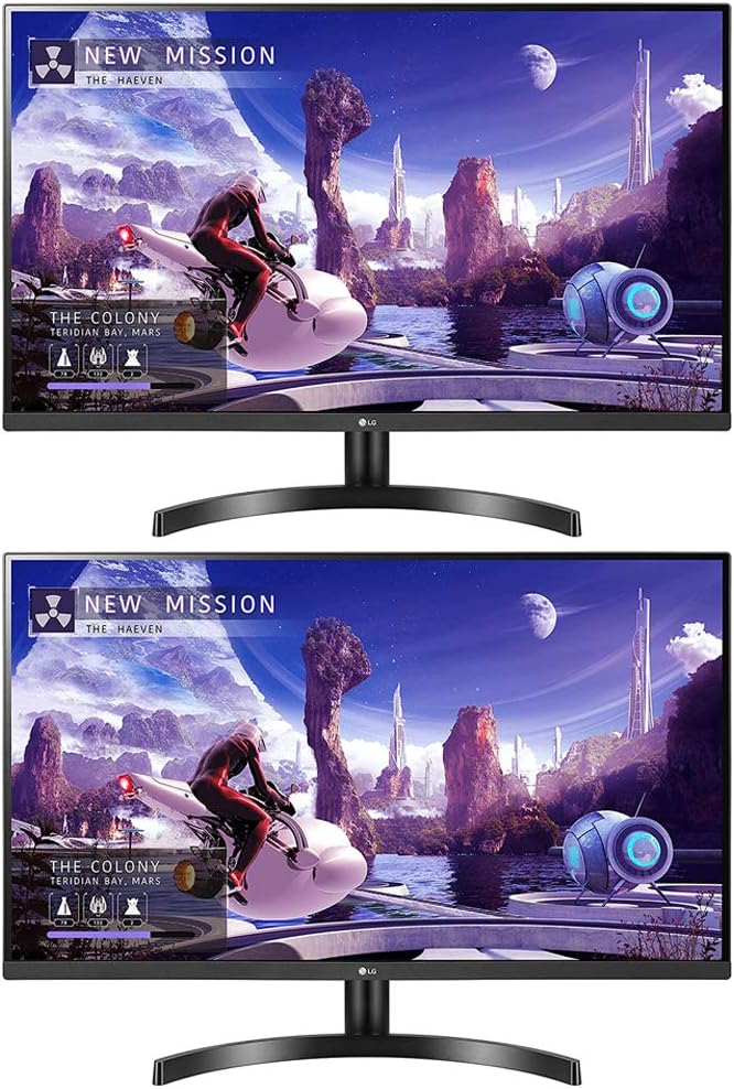 LG 27QN600-B 27 inch QHD 2560x1440 IPS Monitor with AMD FreeSync, HDR10 2 Pack