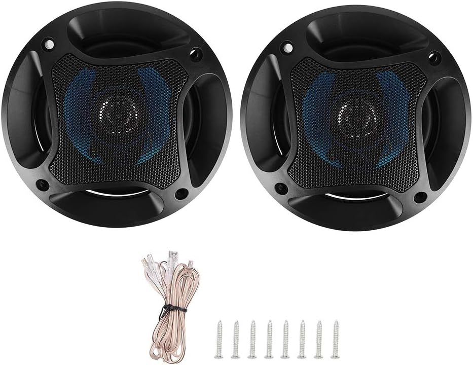 Car Speaker, Qiilu Car Coaxial Speakers, 2pcs 4 Inch Car Coaxial Speaker 300W Hi-Fi Audio Automobile Music Stereo Loudspeaker Pack of 2