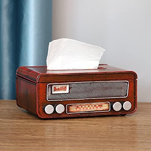 Tissue Box Holder Retro Classic Radio Shooting Props Handmade Product Model Creative Home Decoration (Type B) Pack of 2