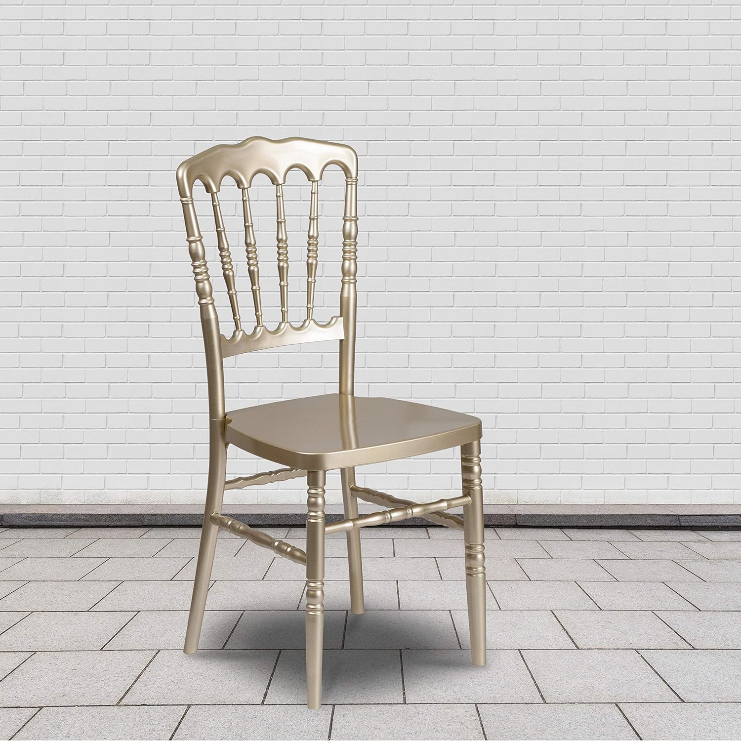 Flash Furniture HERCULES Series White Resin Stacking Napoleon Chair