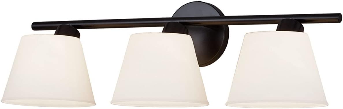 Justice Design Group Lighting FSN-8073-OPAL-MBLK Envoy Bath Bar, Matte Black, Opal