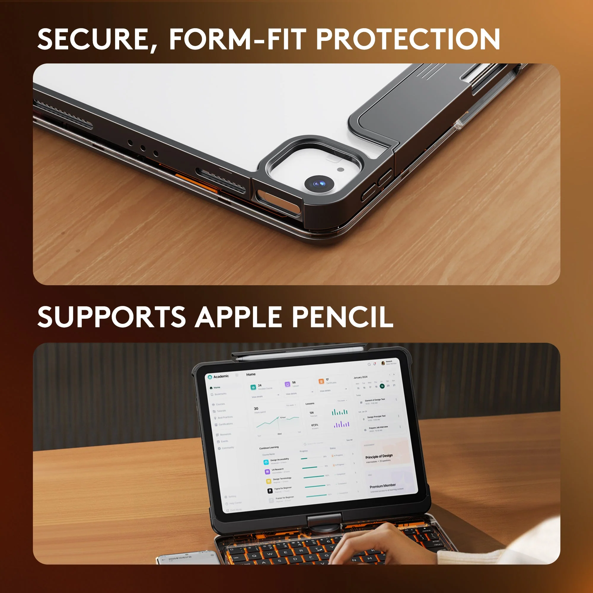 Transparent 360�� iPad Keyboard Case