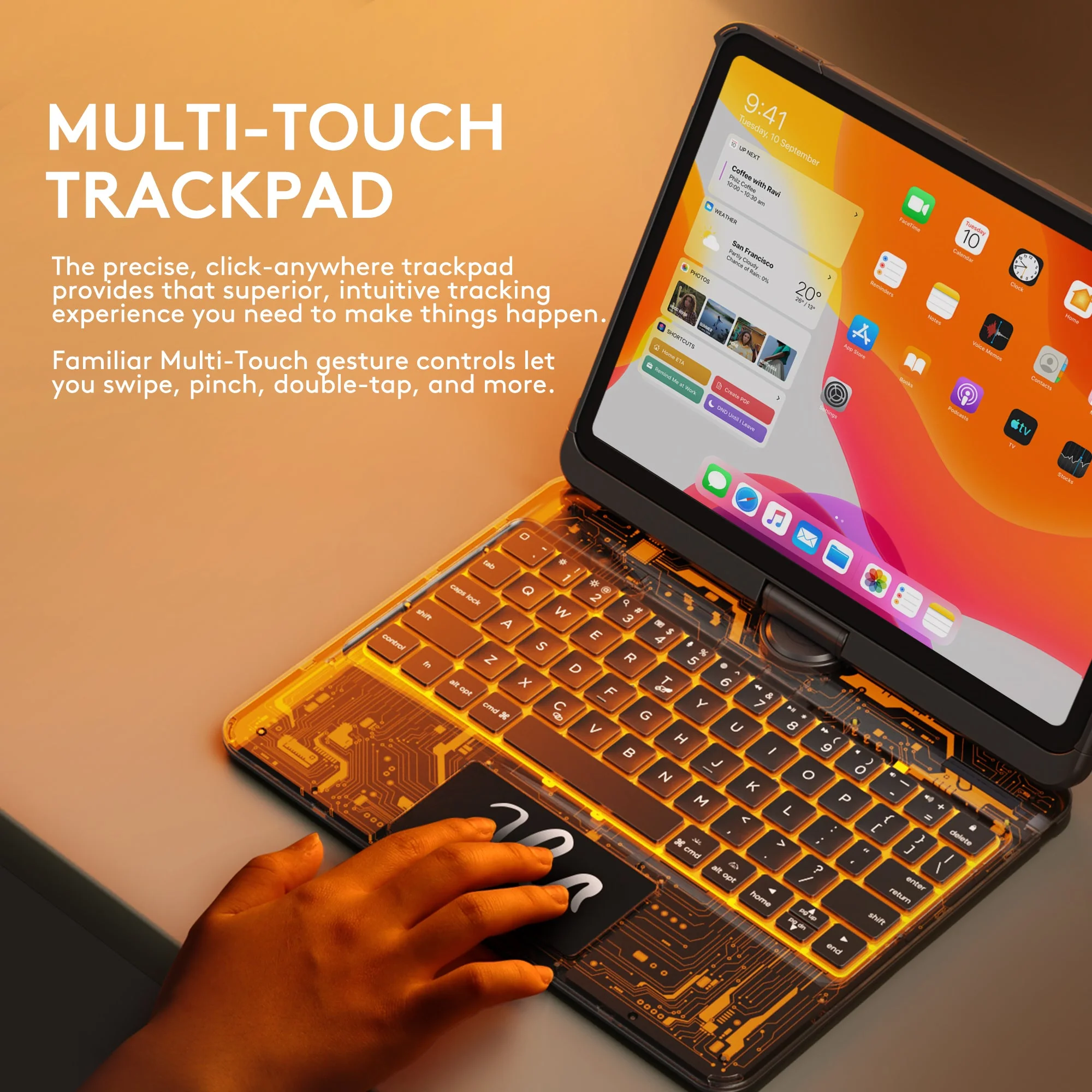 Transparent 360�� iPad Keyboard Case