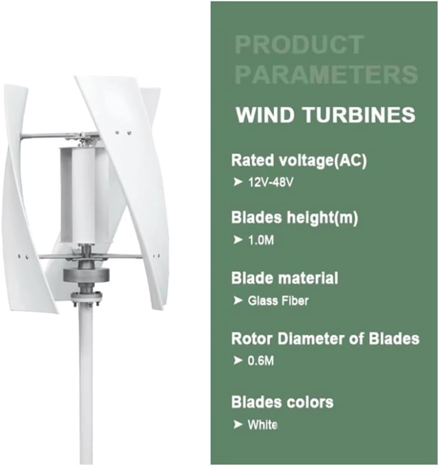 3000W Wind Turbine Generator Kit, 12V-220V Wind Power Generator, 3 Blades Spiral Blades Vertical Axis Wind Power Wind Maglev Generator with Controller