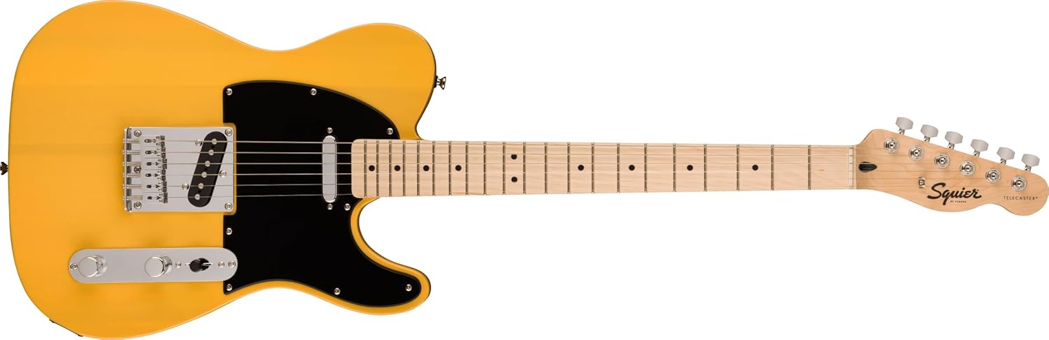Squire Sonic Telecaster Electric Guitar, Butterscotch Blonde, Maple Fingerboard