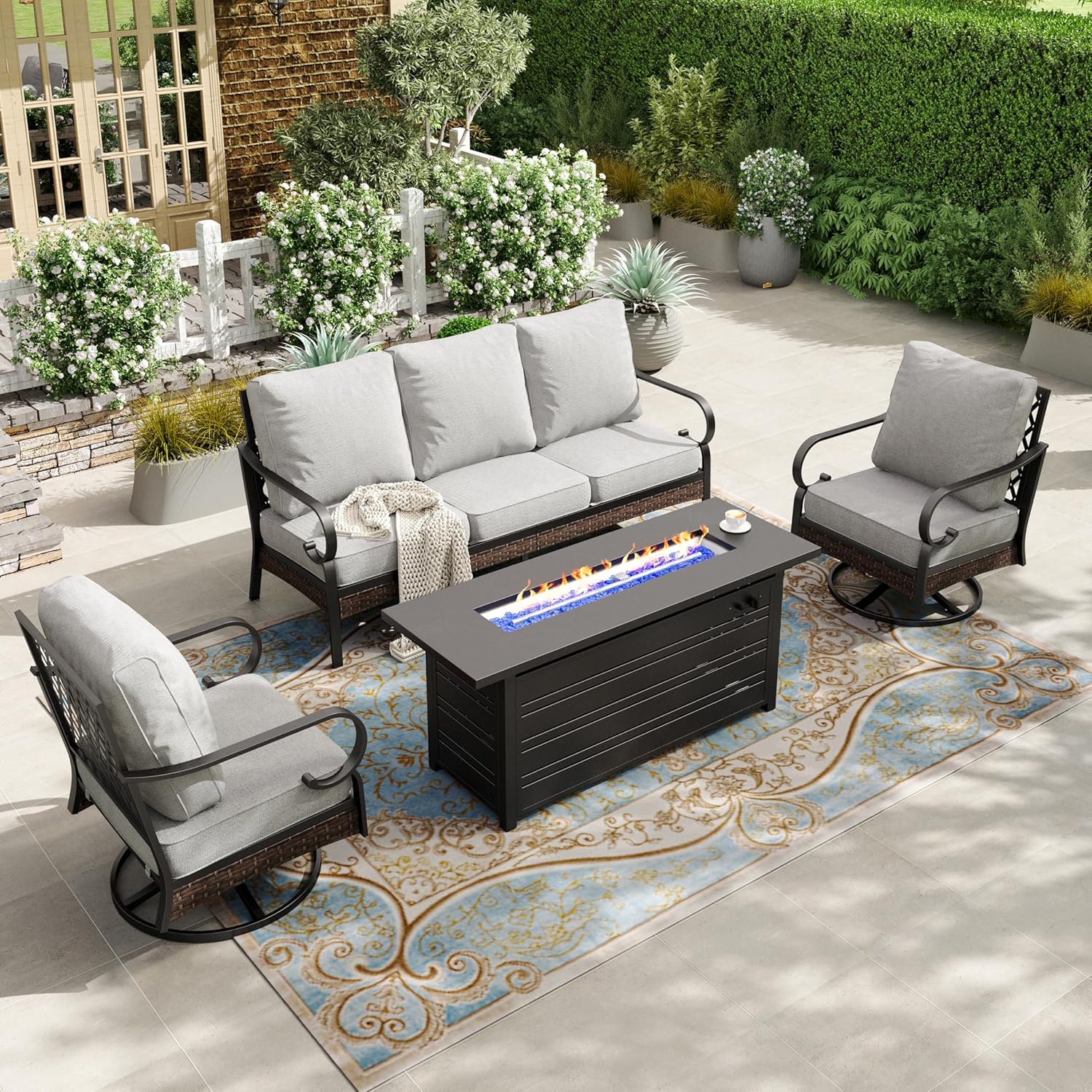 HERA'S HOUSE 4 Piece Patio Furniture Set with 56