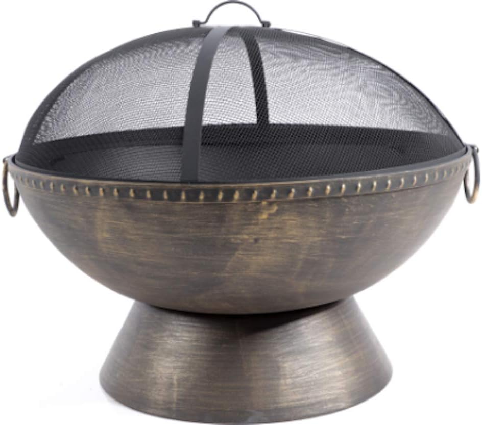 T70 HR30701AA 30 inch W Flint Fire Pit 24 inch H, Bowl 30 inch W, Steel, Antique Bronze