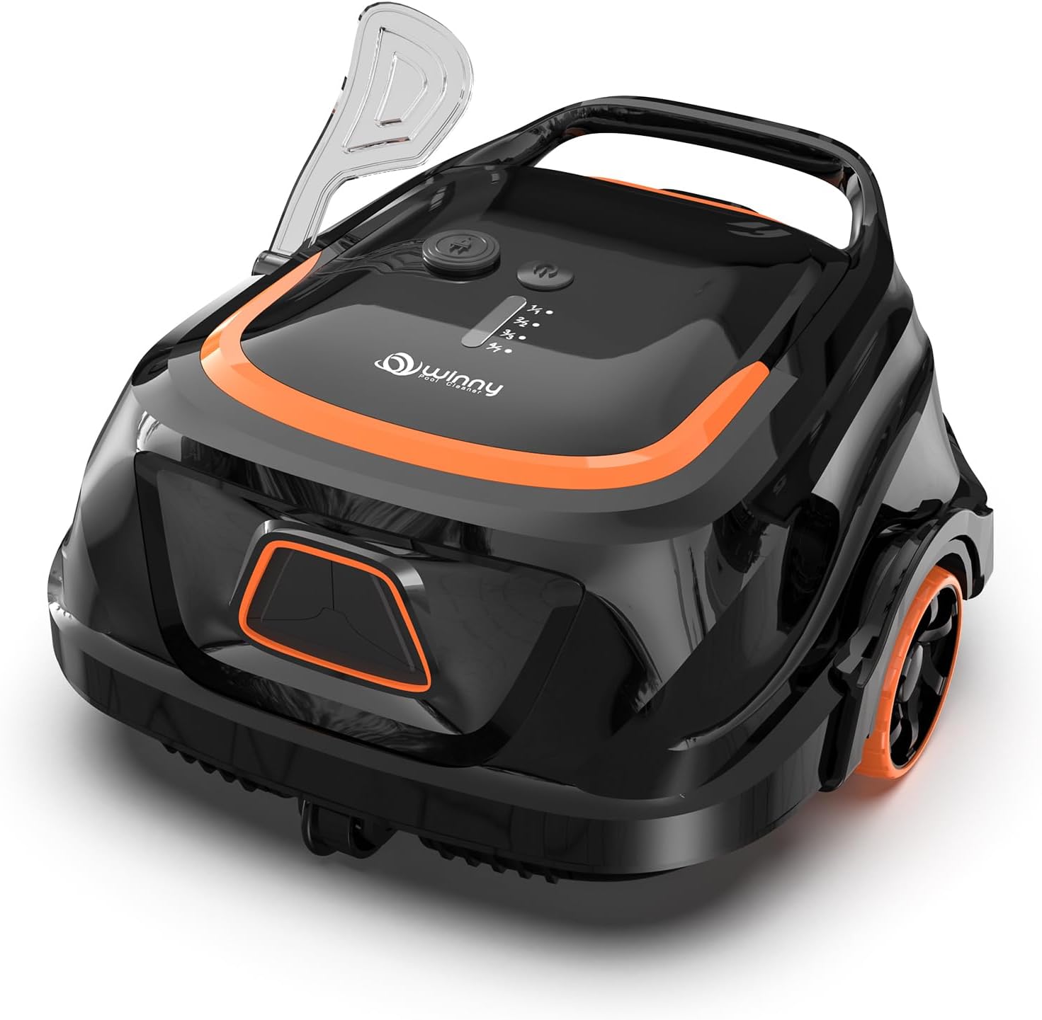 (2025 Upgarde) A1 Cordless Robotic Pool Cleaner, 120mins Running Time Automatic Pool Vacuum,Powerful Suction & 180 μm Dual Filters, Portable, Self-Parking (Black Tangerine)
