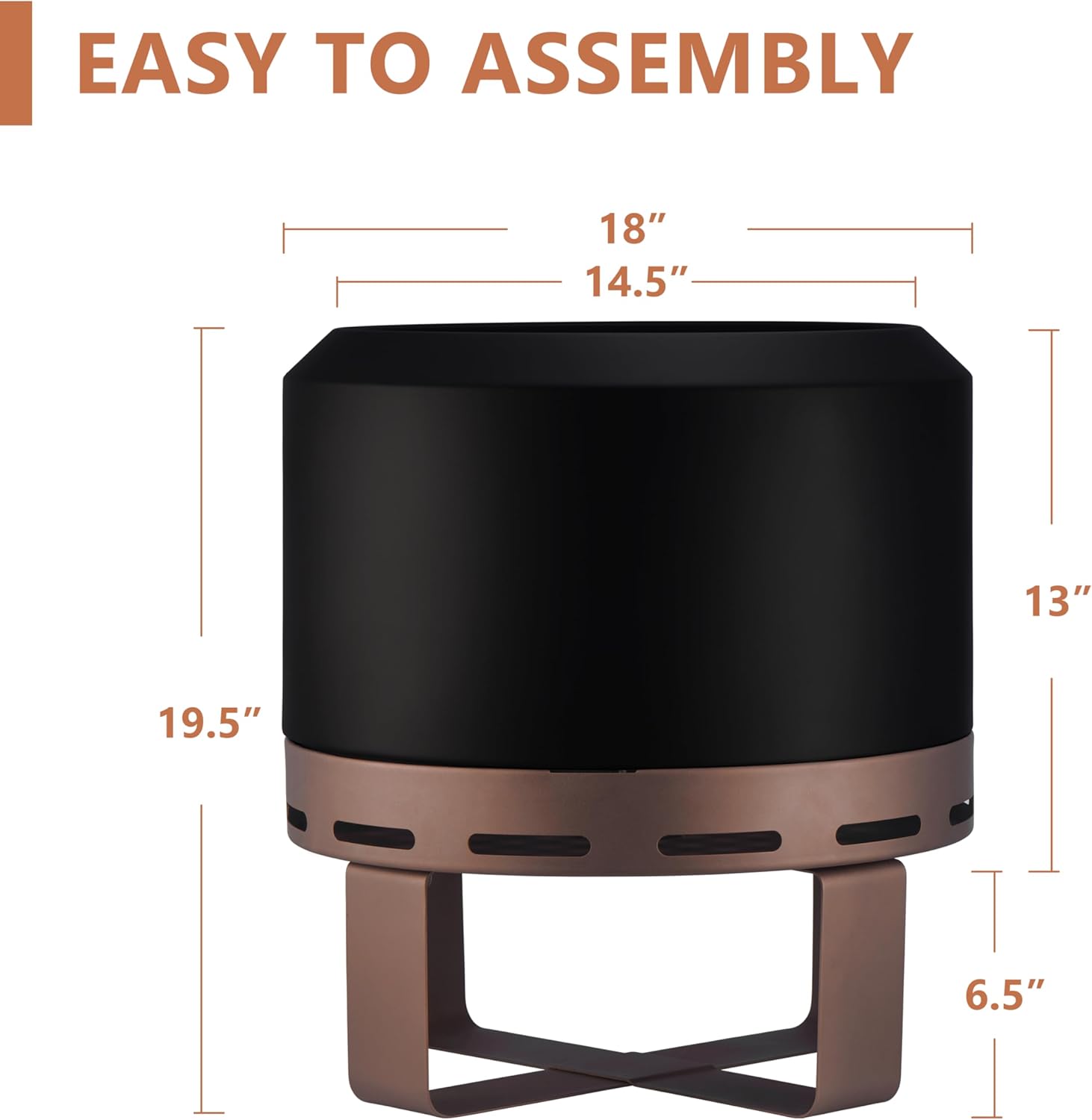 Outdoor Smokeless Fire Pit Stove 18'' for Camping Bonfire, Wood Burning Fire Place Firepit with Stand for Patio Backyard Outside