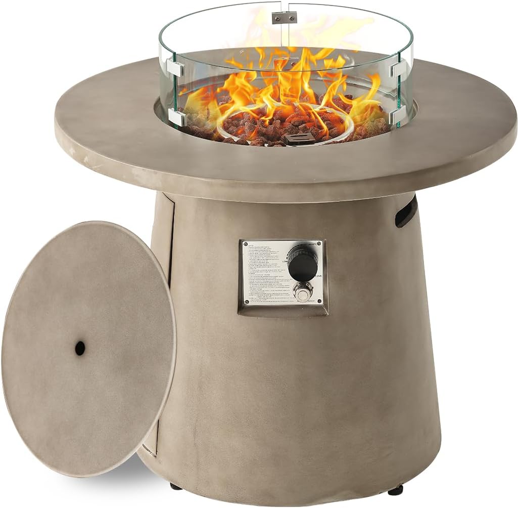 SUNBURY Outdoor Propane Fire Pit Table, 31.5