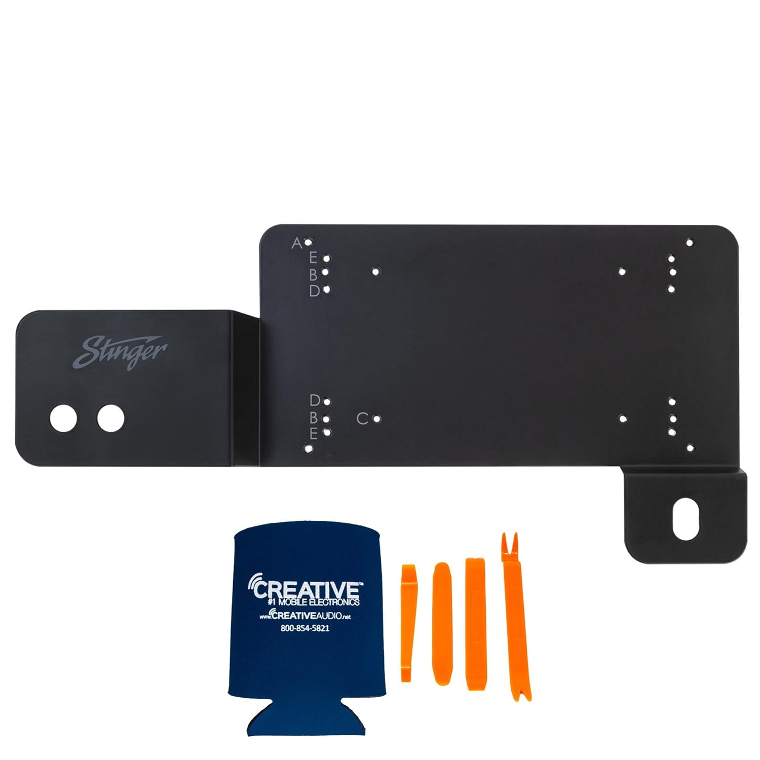 Stinger BRCOAMPBRKTD Amp Bracket - Driver Side with STXKBR8 Underseat Amplifier 8-Gauge Wiring Kit Compatible with Bronco