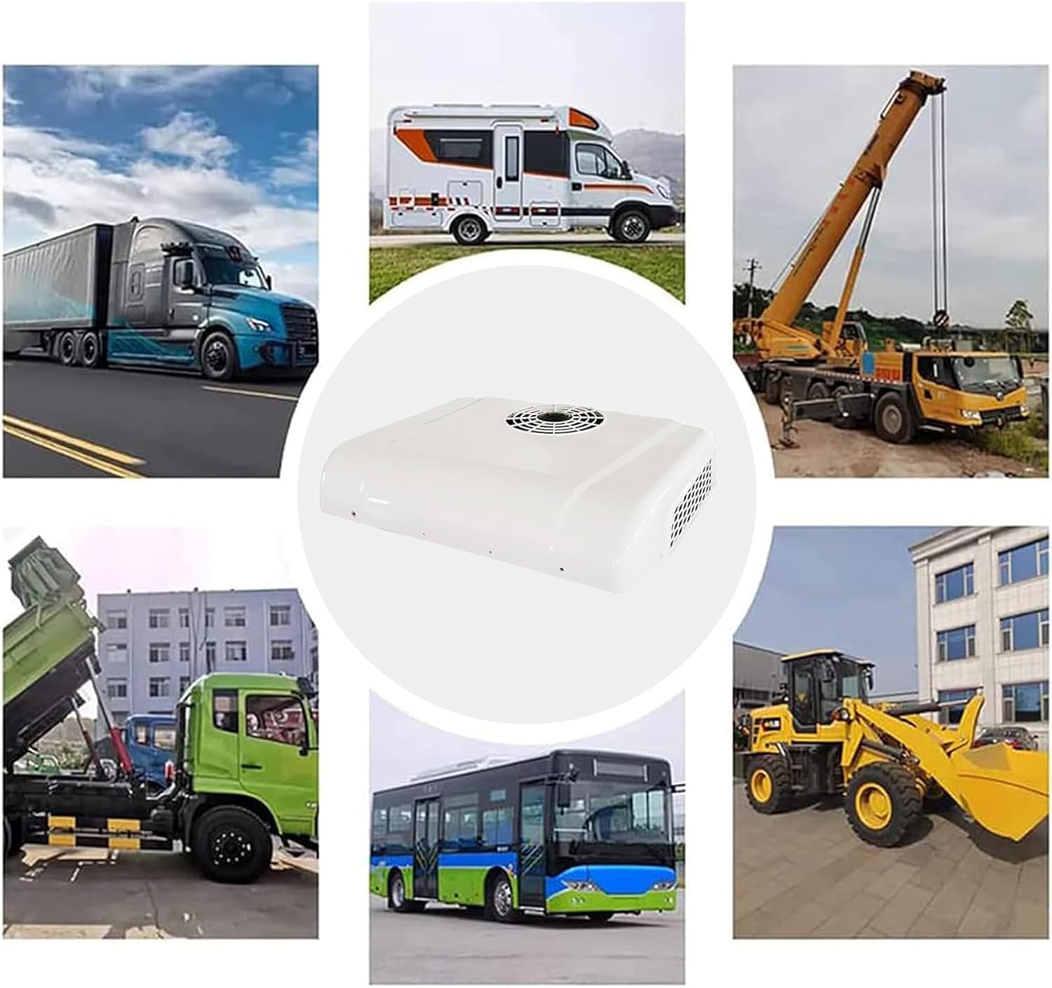 RV Air Conditioner 12V/24V Dc Universal Electric Truck Rv Rooftop Air Conditioner, 8 Hour Running Non-Ducted, Quiet Ac - Heat and Cool, Rv Ac Unit, Camper Air Conditioner for Rv Bus Truck Ve