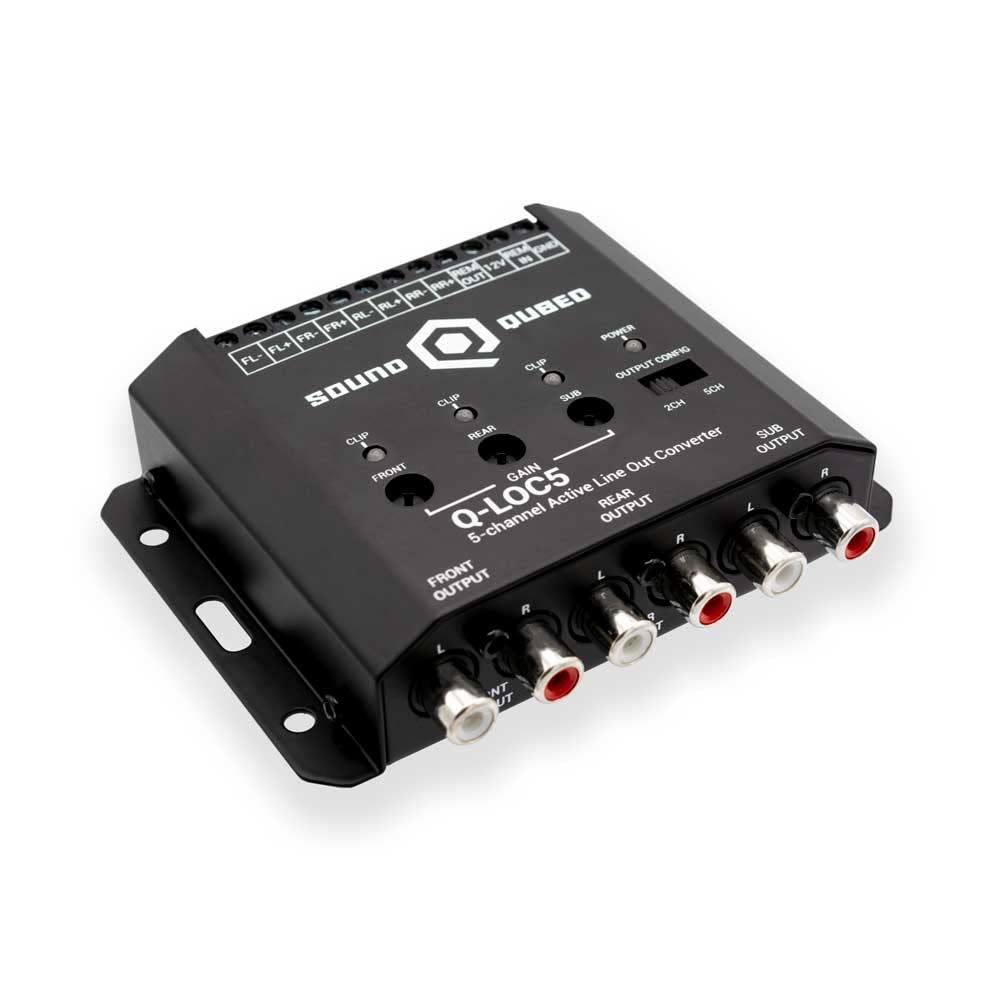 SoundQubed Active 5-Channel Car Audio Line Out Convertor - High to Low Head Unit Signal Convertor