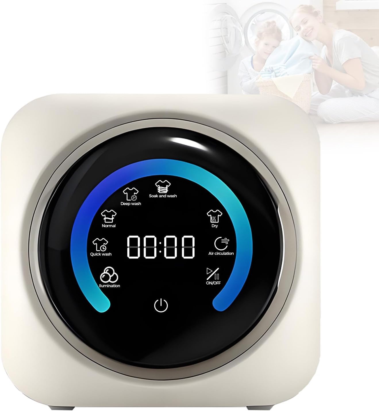 BANGBANGJI 2 in 1 Mini Portable Washer and Dryer Combo, 3.5L Mini Washing Machine, Front Drum Type Perfect for Desktop Placement for Small Clothes, Underwear & Socks Desktop