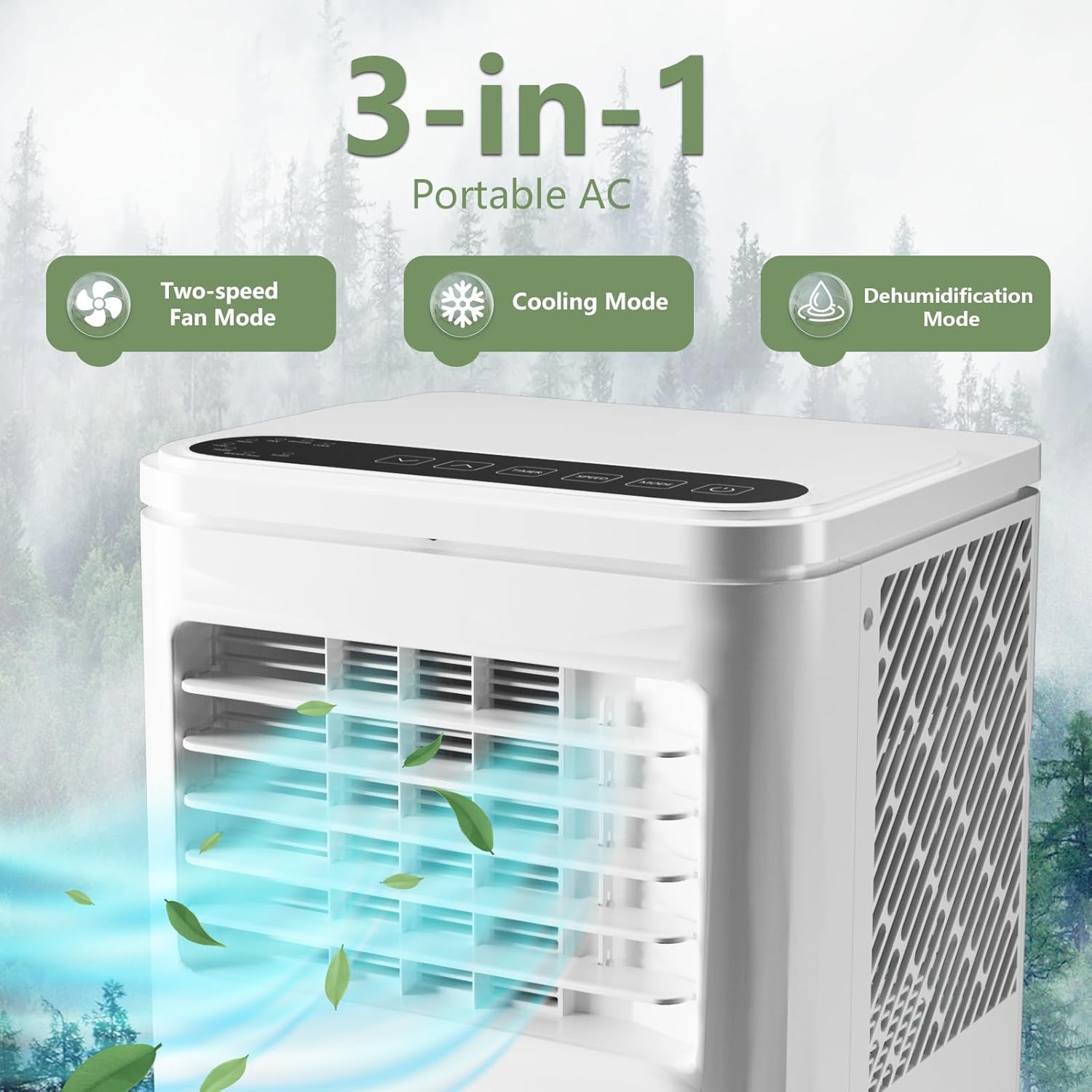 Portable Air Conditioners 10,000 BTU - Cools 450 Sq.Ft Rooms, 3-in-1 AC with Dehumidifier, Timer & Remote, Includes Window Kit