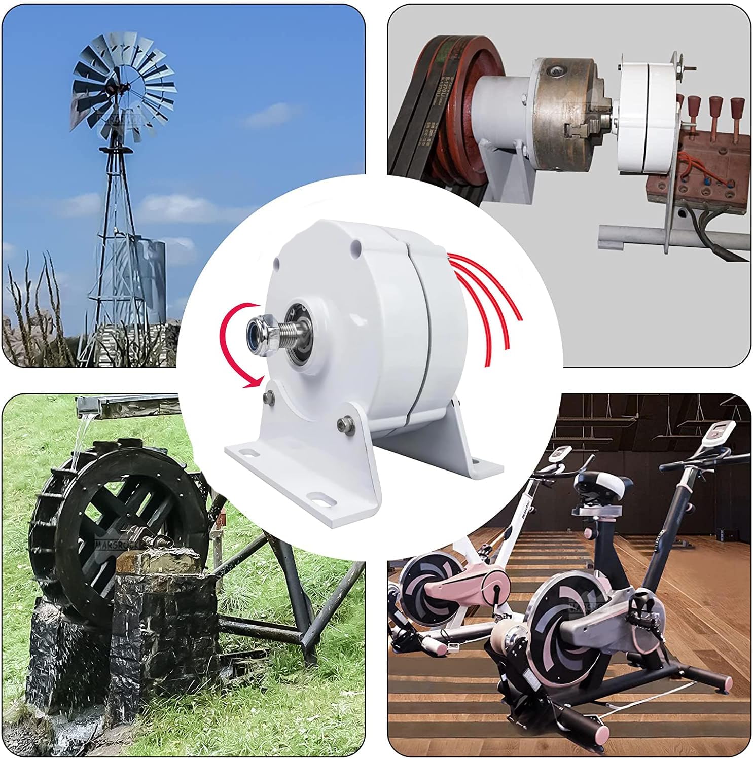 6000W-8000W 12V 24V 48V Permanent Magnet Alternator with Controller Gearless Permanent Magnet Generator for DIY Horizontal Wind Turbine Generator