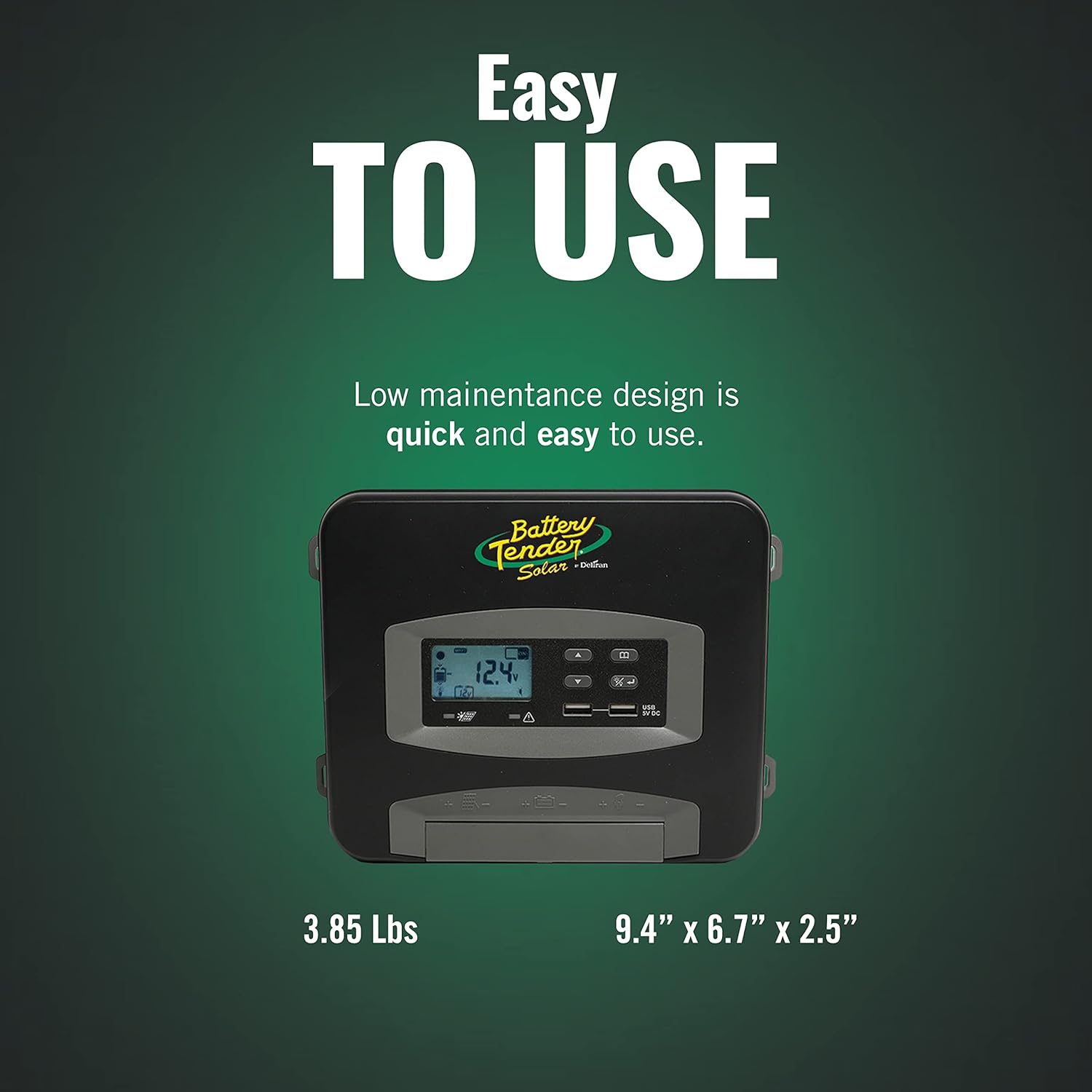 Battery Tender 30 AMP MPPT Solar Charge Controller with LCD Screen for use with 12 Volt/24 Volt Lead Acid, AGM, Gel, and 12 Volt Lithium Batteries