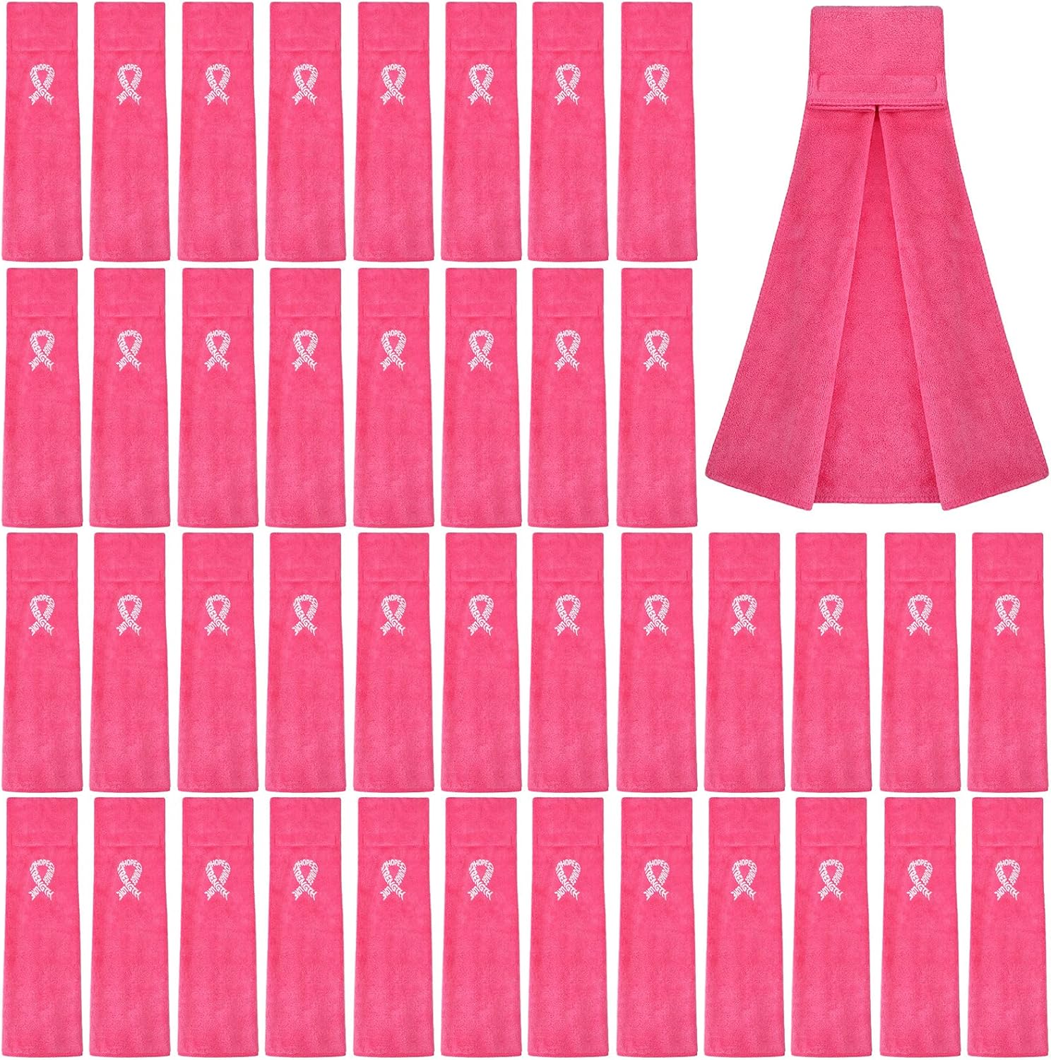 Tranqun Pink Ribbon Football Towels 17.3 x 4.5 Inches Sports Towel Breast Cancer Awareness Football Accessories Cotton for Sports Teams Yoga Gym Golf Softball