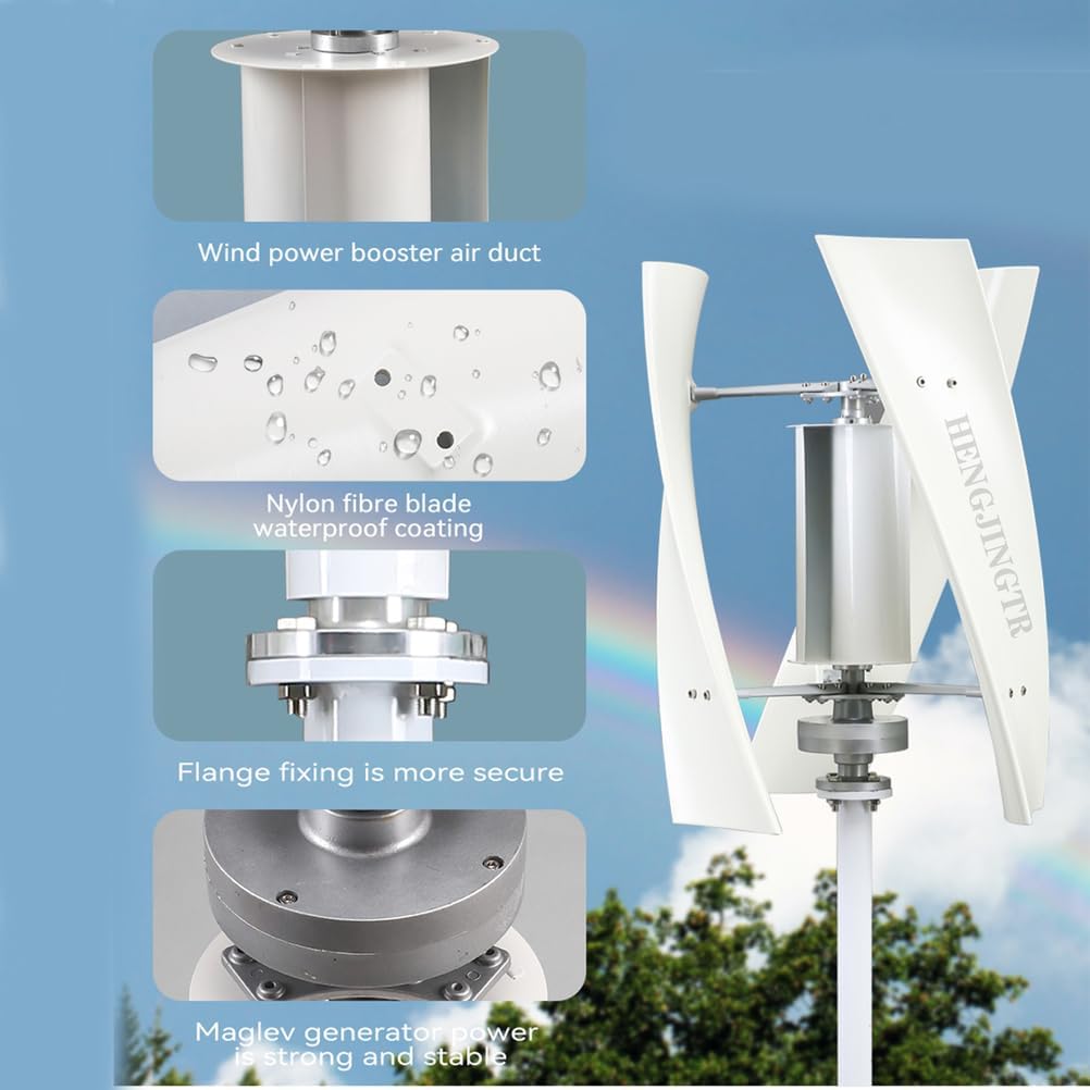 12V 24V 48V Vertical 3 Phase Wind Power Generator Renewable Energy with Controller for Outdoor Courtyard Use and Wind Turbine Systems (10000W)