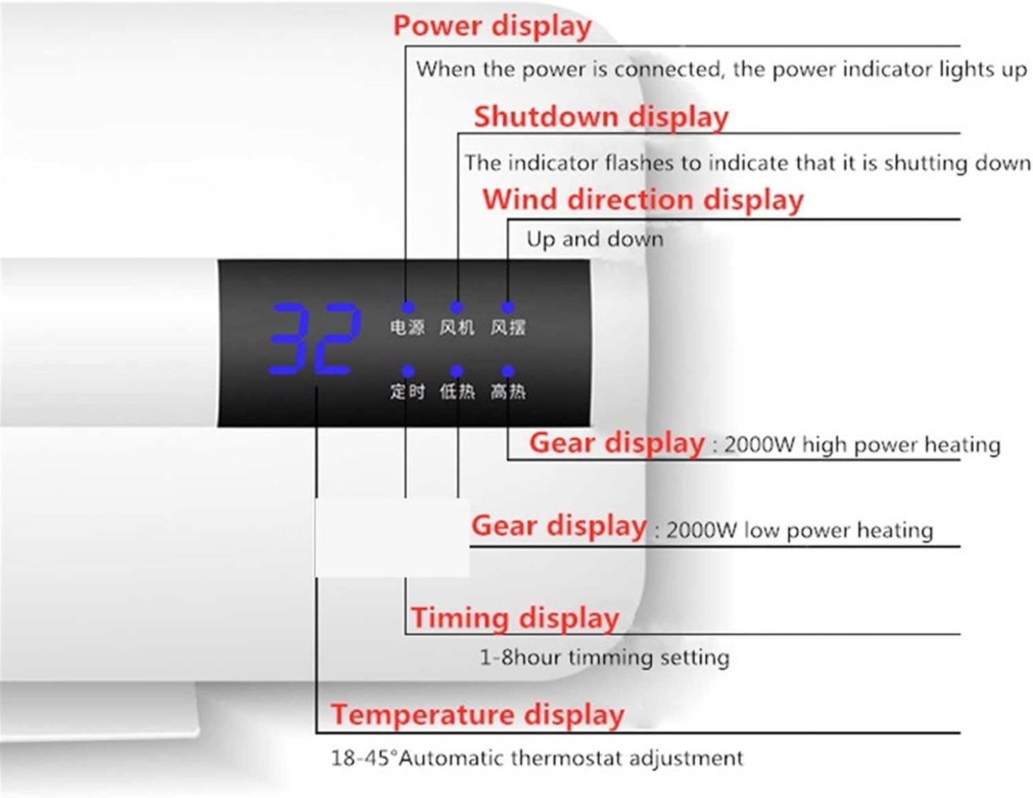 Air Conditioner Energy-saving Wall-mounted Air Conditioner Portable Heating Fan Home Timing Free Installation Remote Control Thermostat