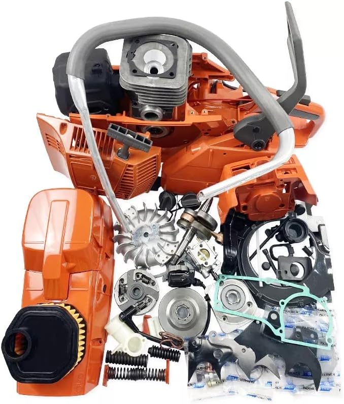 Holzfforma Farmertec Complete Aftermarket Repair Parts Kit Compatible With Husqvarna 394 395 Chainsaw Engine Motor Crankcase Crankshaft Carburetor Fuel Tank Cylinder