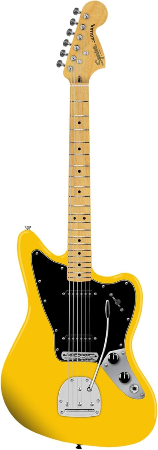Squier FSR Affinity Jaguar Electric Guitar Vintage Tremolo Short Scale Body (Right Handed, Graffiti Yellow)