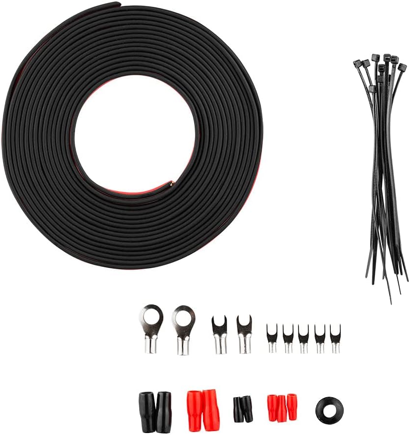 DS18 OFCKIT8 Ultra Flex Advance 8 Gauge Complete Amplifier Installation Wiring Kit 8GA with Fuse Holder and 80 Amp Fuse - Up to 960 Watts, OFC 100% Cooper