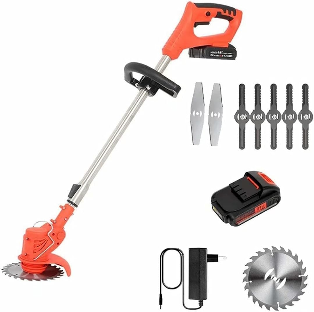 Cordless Grass Strimmer 24V Battery Cordless Weed Electric Lawn Mower Push-Type Electric Gardening Tool Lawn Mower