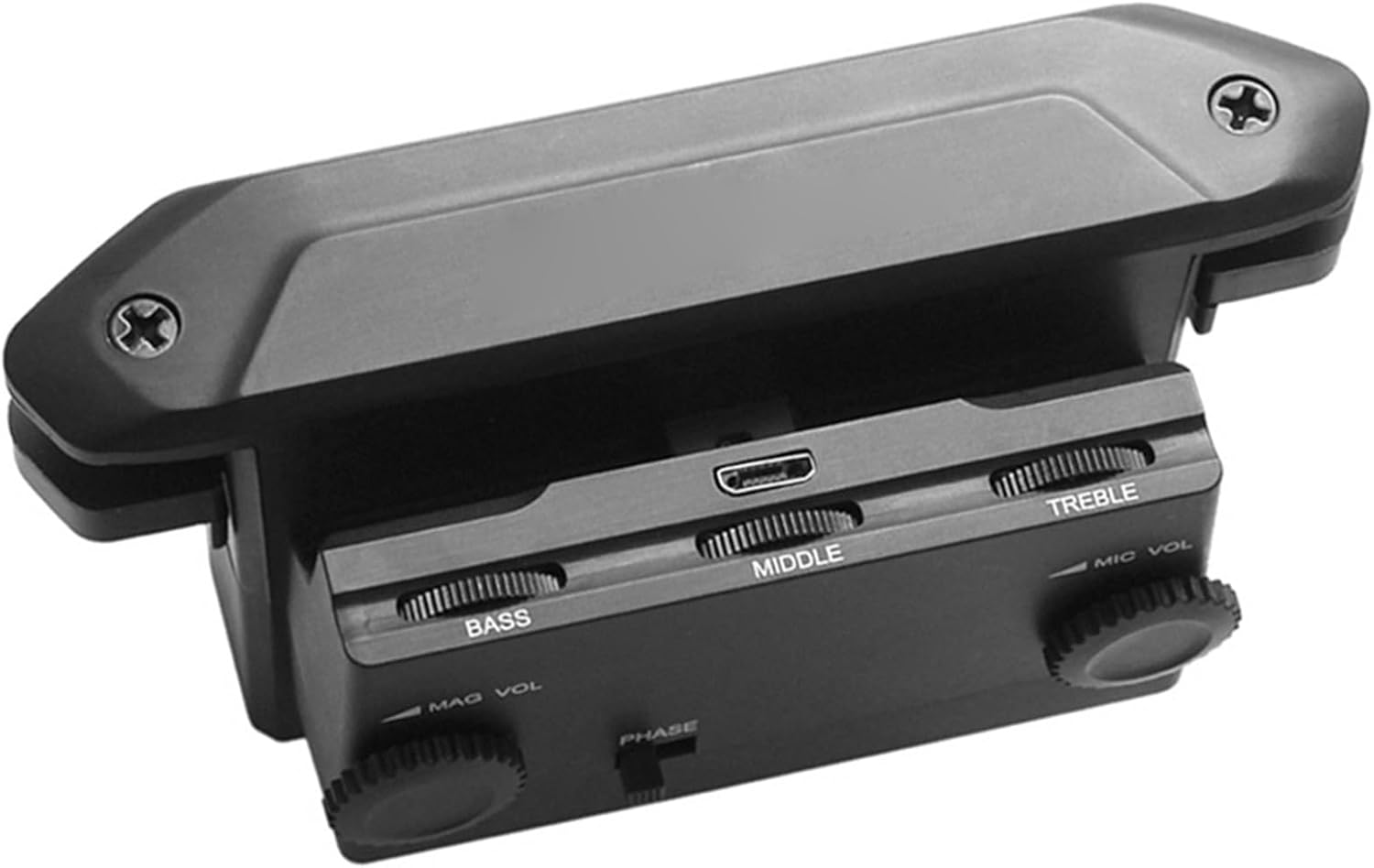 Guitar Pickup Multi-Functional Acoustic Guitar Pickup with Microphone Bass Middle Treble Volume Reverb Chorus Controls