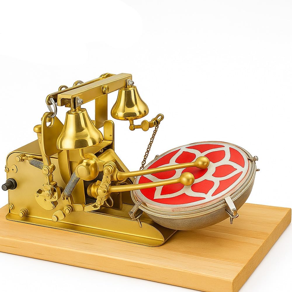 Small Arti Machine for House Temple Metal Automatic Aarti Machine for Home Atri Machine with Drum, Bells Adjustable Arti Tempo/Rhythm Ideal Gift for All Occasion Gold Color