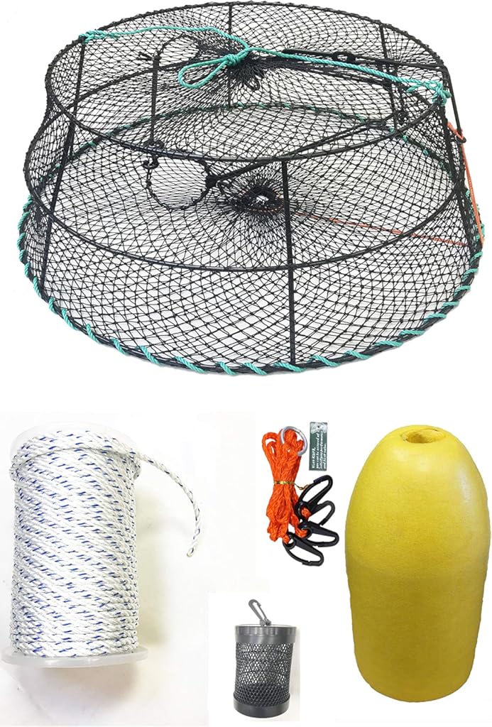 KUFA Sports Vinyl Coated Tower Style Prawn Trap with Prawn Trap Accessory Combo (CT78+PNS1+HA2)