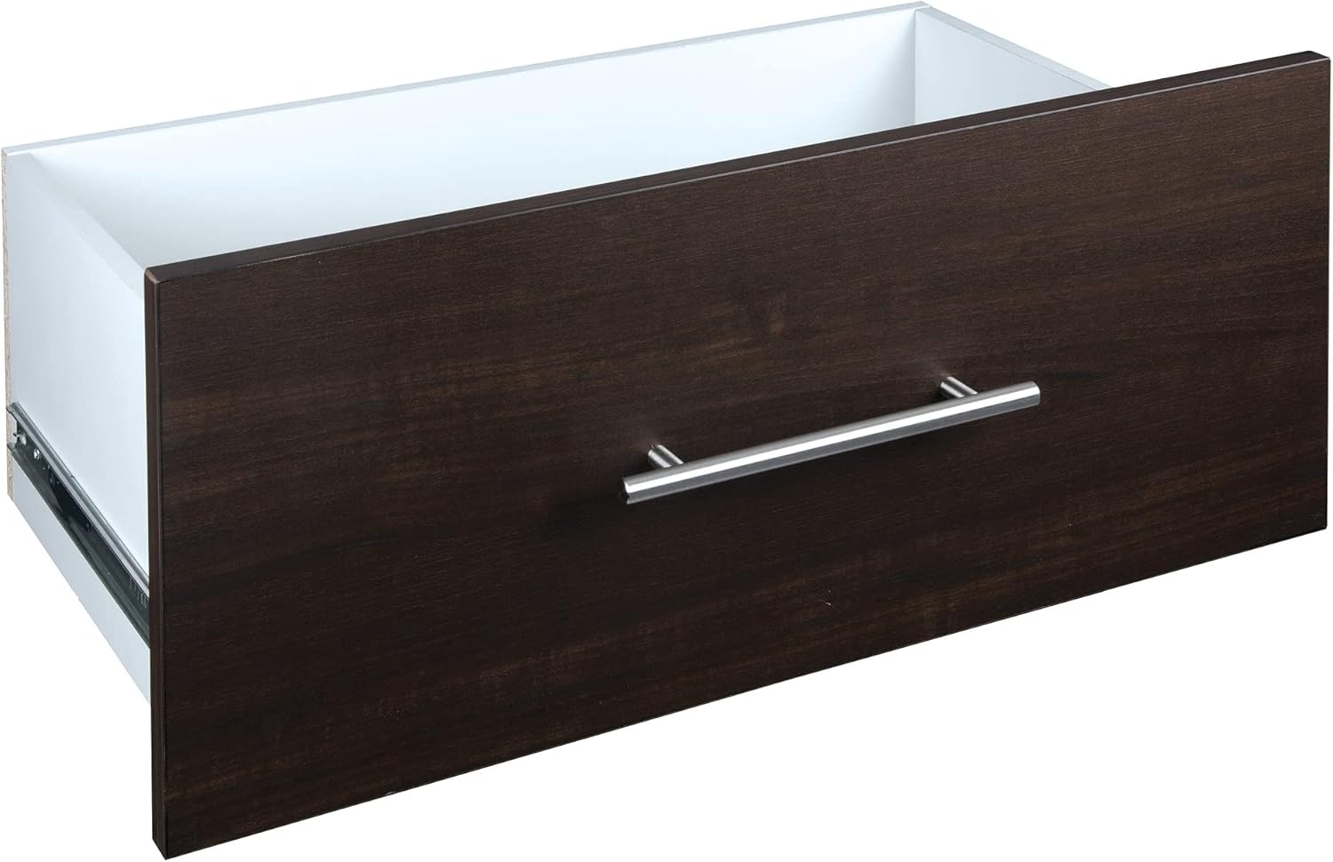 ClosetMaid SuiteSymphony Wood Closet Drawer, Add On Accessory, Modern Style, For Storage, Closet, Clothes, 25” x 10” Size for 25 in. Units, Graphite Grey/Satin Nickel