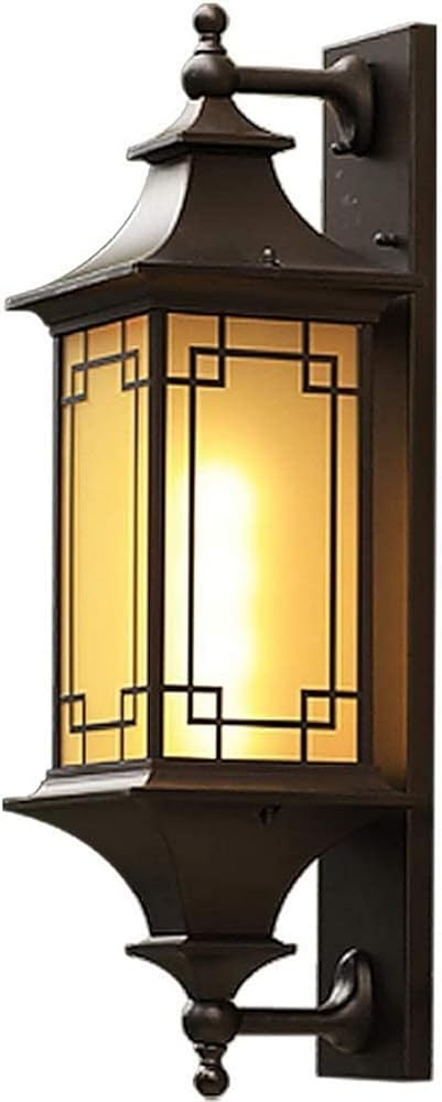Garden Lighting Wall Lamp Large 70cm Outdoor Waterproof Wall Mount Sconce Metal Aluminum Bracket with Frosted Glass Shade Lantern E27 Decoration for Villa Porch Garden