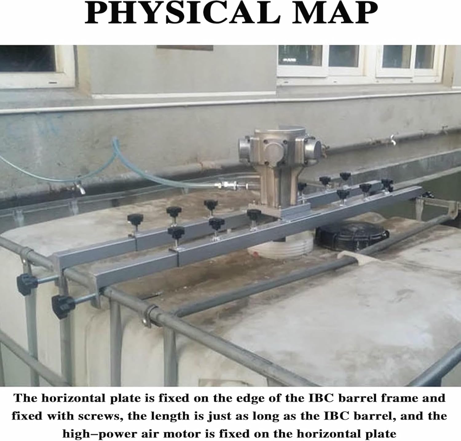 IBC Air Agitator, 1 Ton Tank Mixer Machine, Pneumatic Paint Stirring Machine, Folding Propeller, with Support Hanger, for Ink Dissolver Agitator-