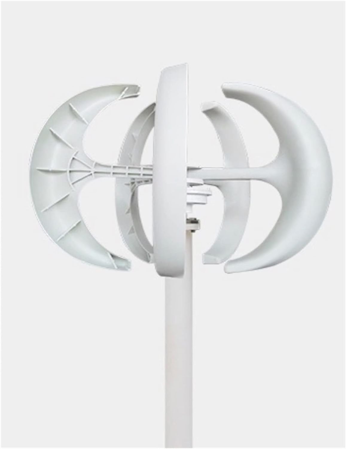 Wind Turbine Generator Kit, 12V/24V 1000W 500W Wind Turbine Generator Lantern Vertical Axises Wind Generator for Residential Household Streetlight for Hybrid Solar Wind System(White,24V_500W)