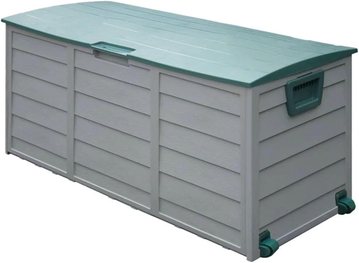 Outdoor Storage Box Waterproof Lockable Storage Box With Wheels Patio Storage Box For Package Delivery, Patio Cushions, Gardening Tools(Green)