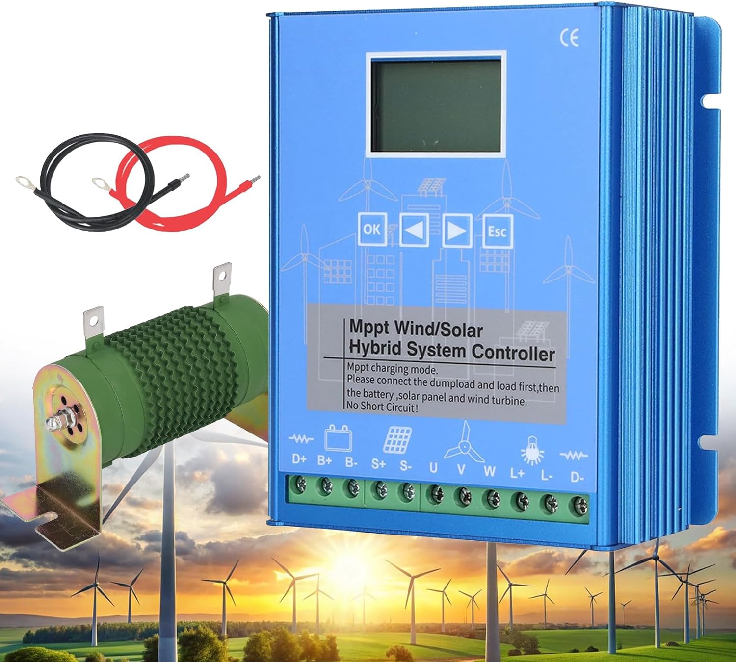 Wind Solar Hybrid Charge Controller with Dump Load & LCD Display - 12V/24V/48V, Up to 10000W - Efficient Wind Turbine Generator for Renewable Energy Solutions