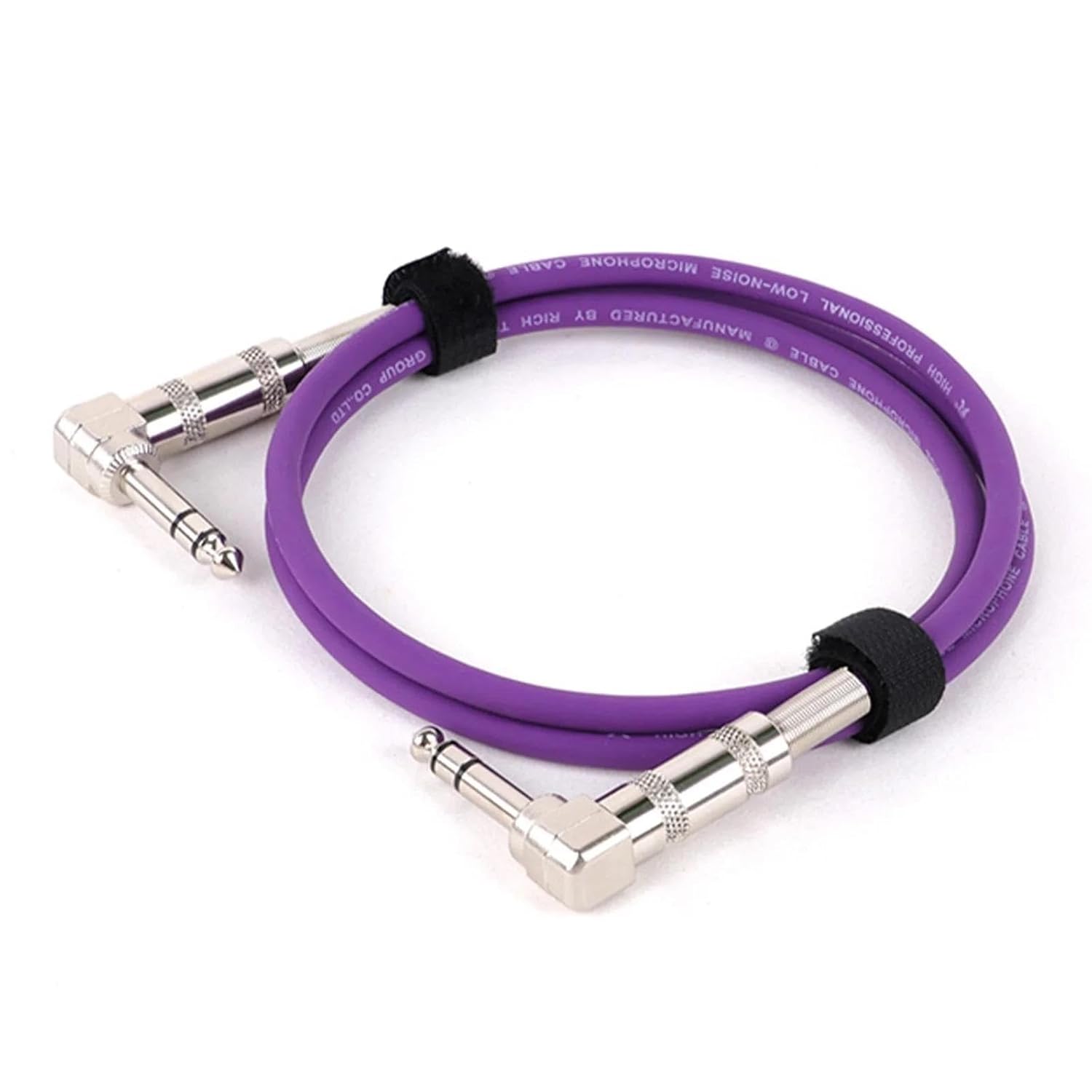 Guitar Audio Cable 6.35MM Stereo Balanced 1/4 Angle To Angle Speaker Amplifier Cable For Guitar Keyboard‎ Dual Channel Cable 1PC(Purple,15m)