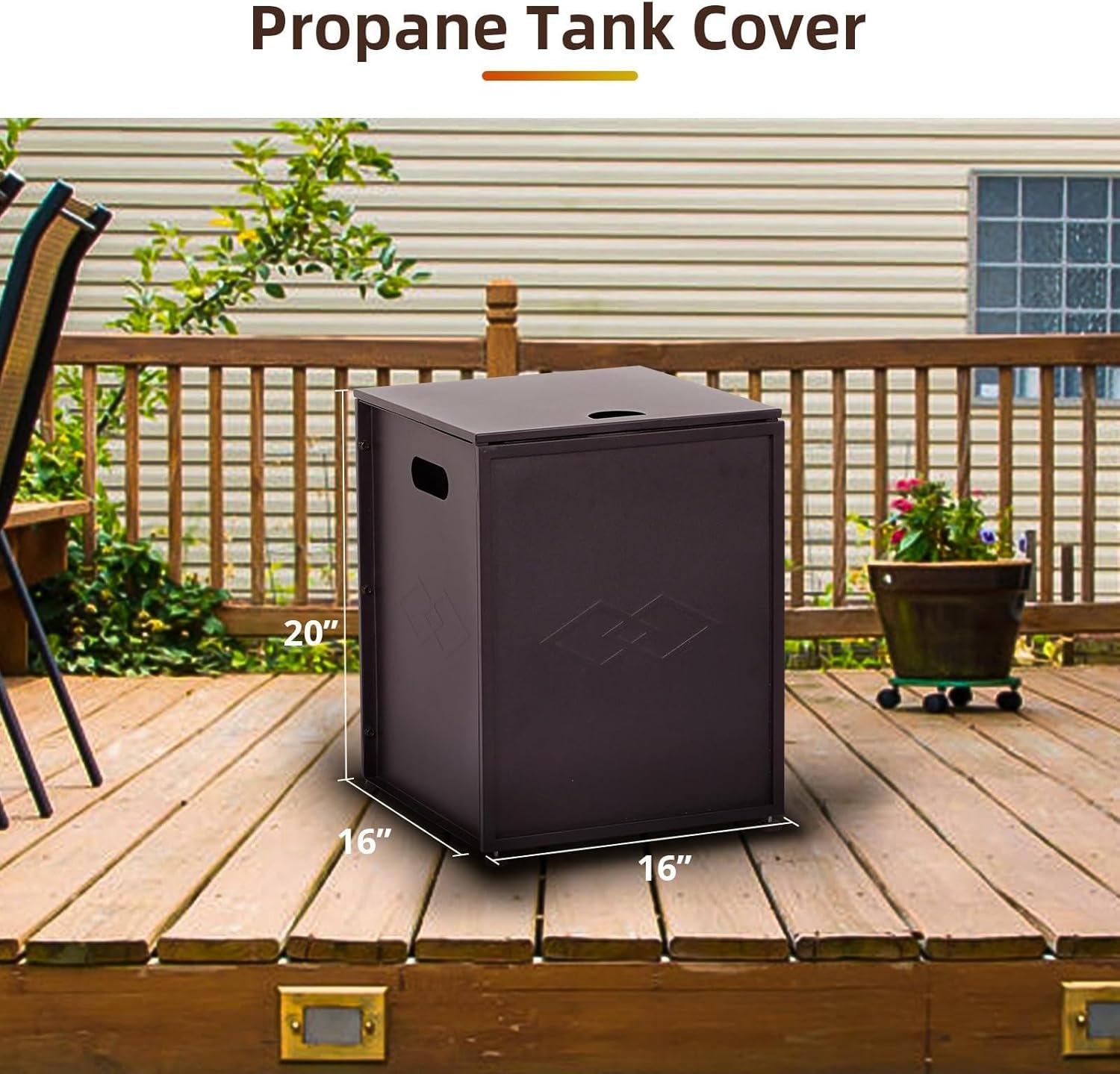 Chic Dual Purpose Propane Tank Cover Table with Adjustable Wheels and Easy Assembly - Stylish Outdoor Gas Tank Storage Side Table for Fire Pit Grill Griddle Stoves
