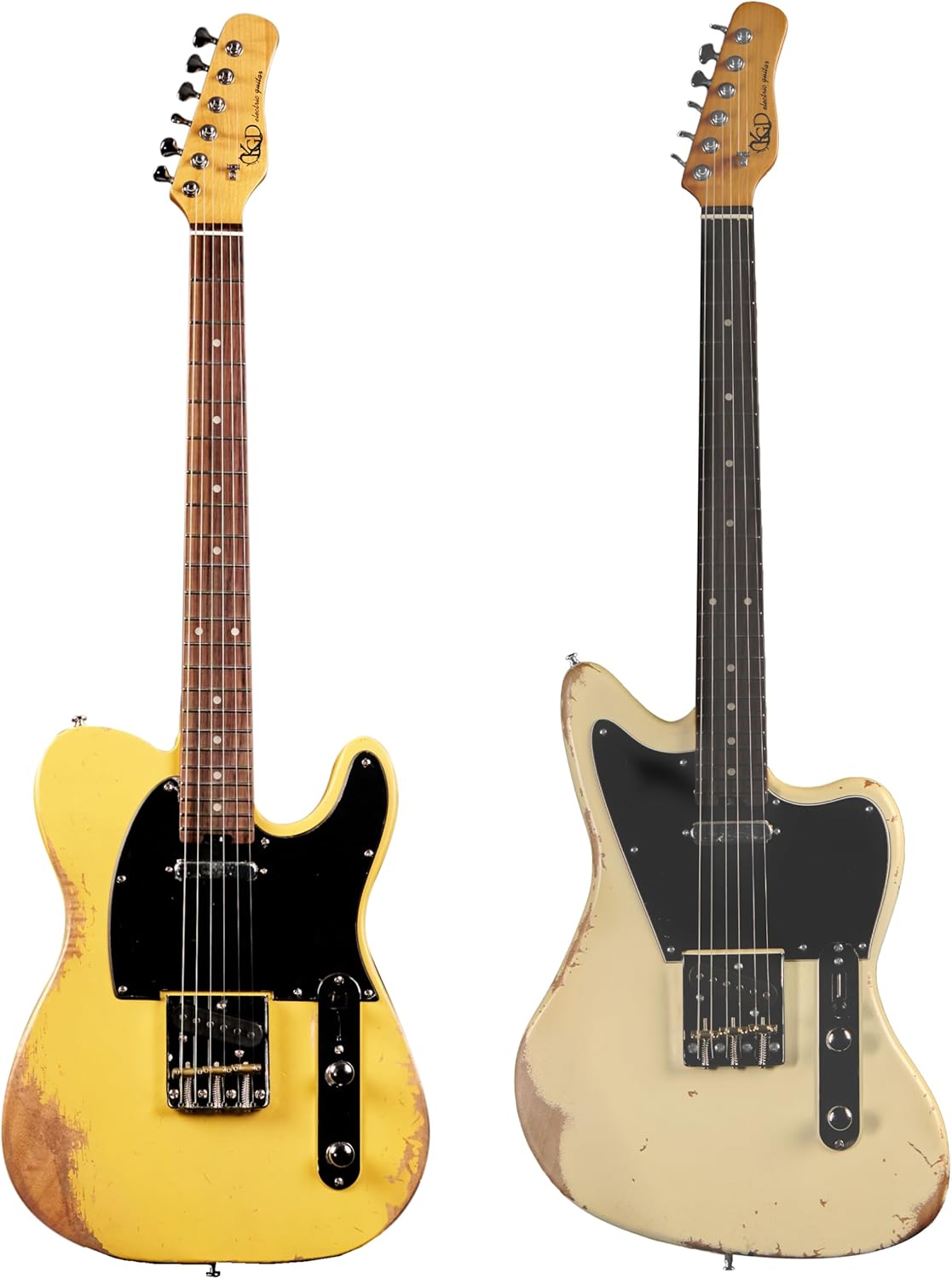 KGD Relic Telemaster Electric Guitar,Roasted Maple Neck and Rosewood fingerboard,Bone Nut,6-String Relic Guitar,Professional/Full Size/Electric Guitars for Adults