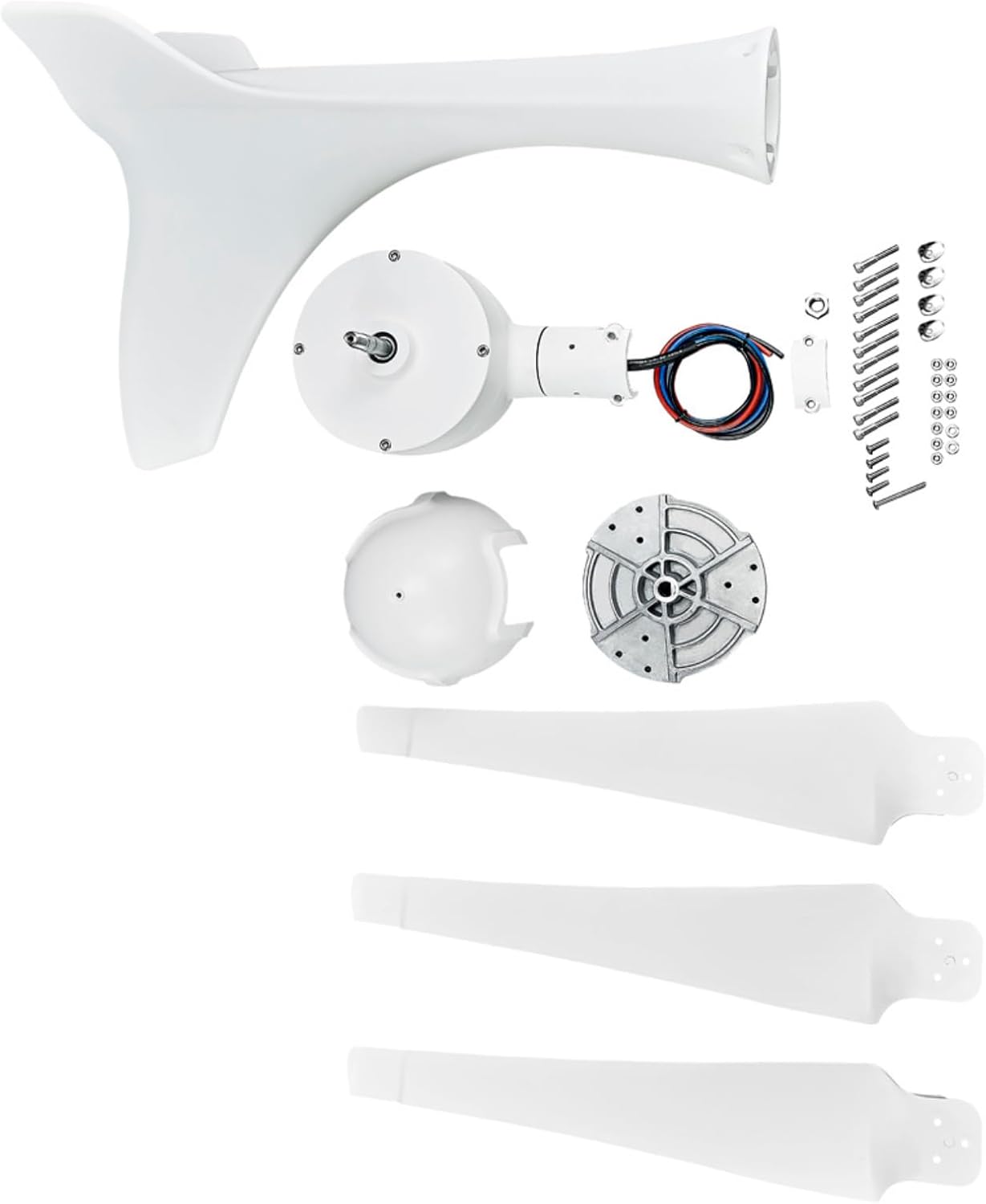 Windmill 600W (12V/24V) (50A/25A) Wind Turbine Generator kit Wind Power MPPT Charge Controller Included (Amp, Volt & Watt Display) + Automatic and Manual Braking System. DIY Installation