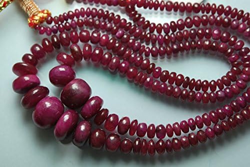 13 inch natural beads strand of 4mm smooth rondelle pink sapphire gemstone beads for DIY jewelry - necklace, bracelet, earring, ring.
