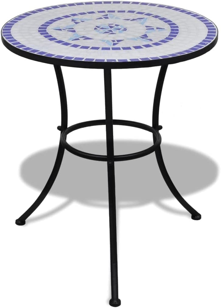 Bistro Table Blue and White 23.6