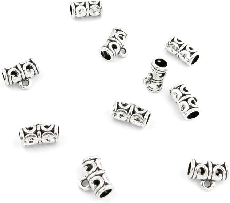 1690 Pieces Antique Silver Tone Jewelry Making Charms Findings Fashion Wholesale Supplies Pendant Lots Bulk Supply 289322 Tube Bead Bail