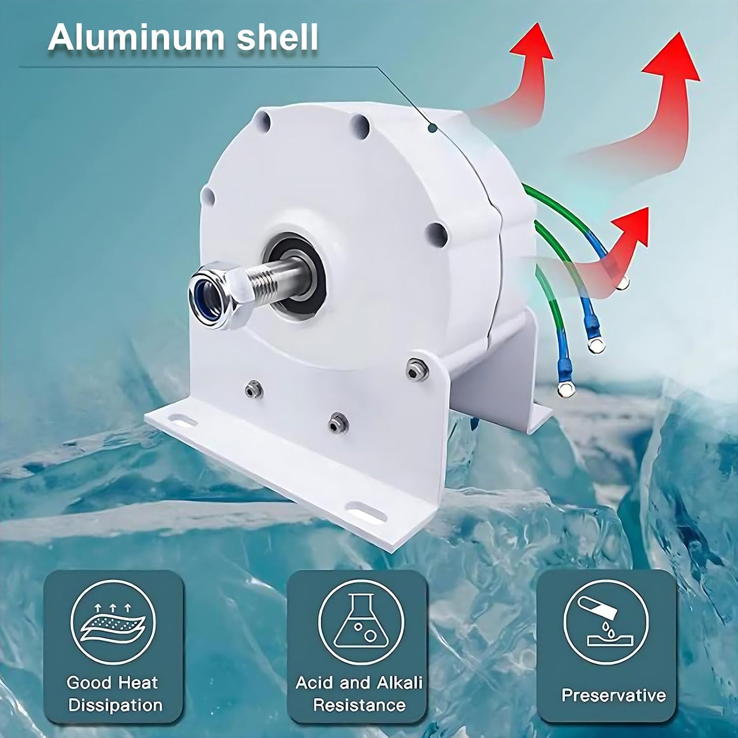 5000W Permanent Magnet Generator, Low RPM AC Gearless Alternator with Charge Controller12v 24V 48V 220V for Wind Water Turbine Diesel Engine 12V